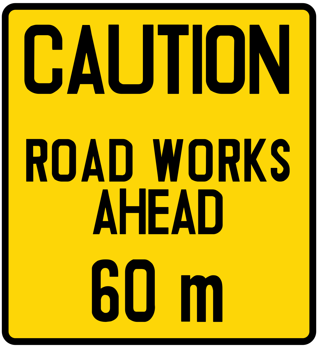 Advance sign of road works ahead